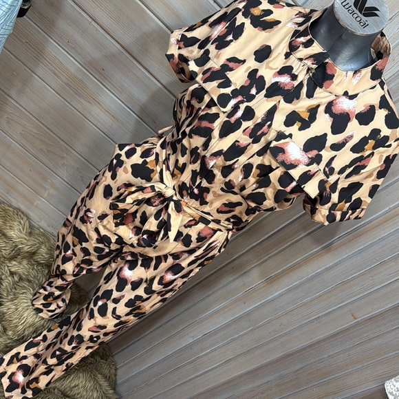 Pants - Leopard Print Jumpsuit